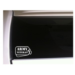 Army Veteran Dog Tags Vinyl Sticker Car Decal 6" L70 Military Family Soldier 87169277825  113189568766